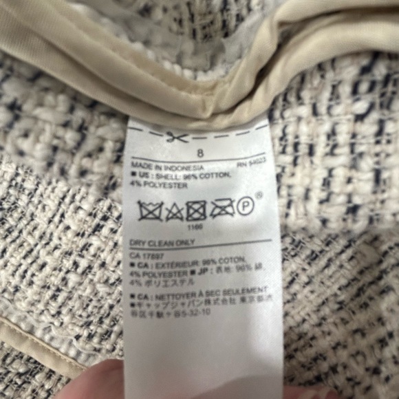 Banana Republic Women’s Textured Tweed Blazer | Cream & Black | Size 8 - Picture 4 of 5